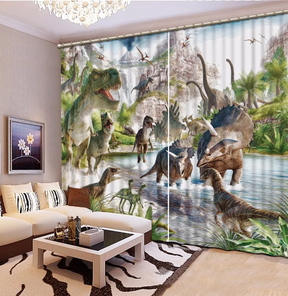 

Living Room/Bedroom 3D Curtain Drapes Animals Dinosaur Print Window Curtains 2 Panels or 1 Whope Panel