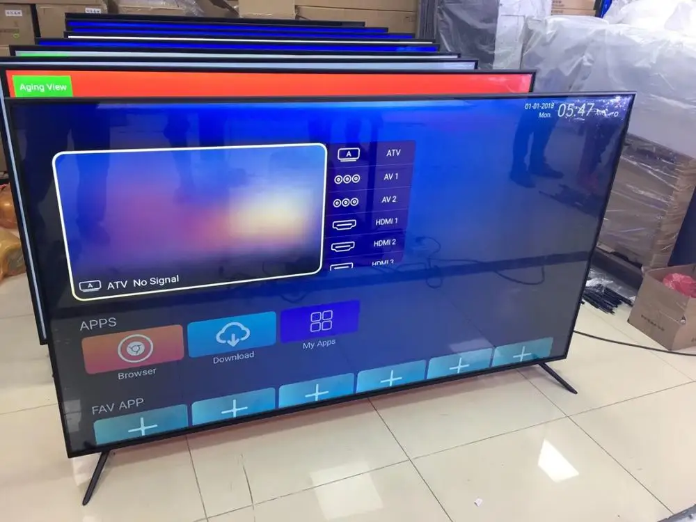 

China Factory Cheap Flat Screen Televisions 65 75 Inch multiple language wifi Smart tv Android LCD LED TV 4K television