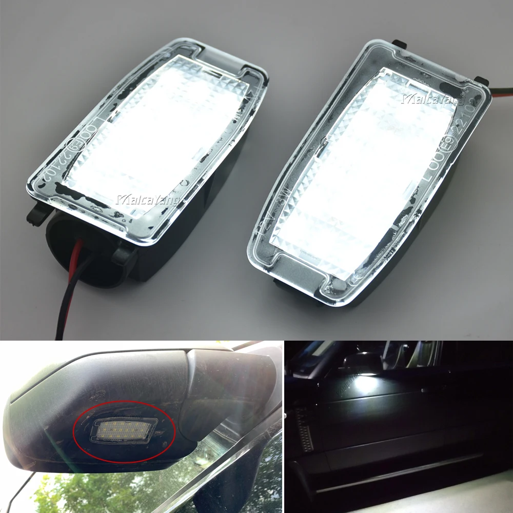 2Pcs Fast Delivey For Volvo S60 S80 XC70 XC90 V70 MK2 White Canbus 1999-2006 6000K LED Side Mirror Puddle Lamps Puddle Light