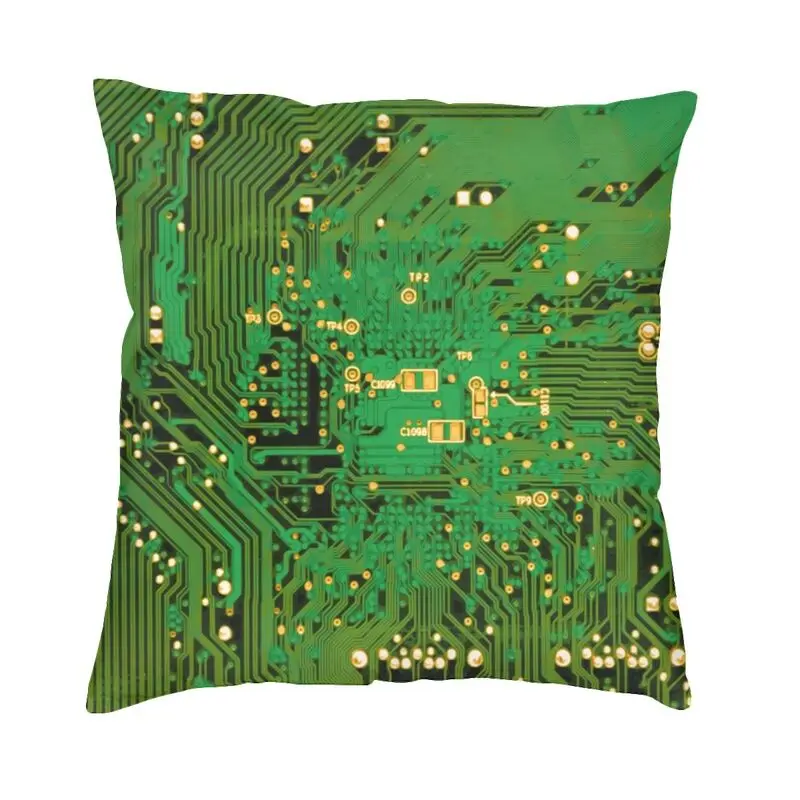 Fashion Computer Geek Circuit Board Throw Pillow Cover Home Decor Programmer Hacker Tech Cushion Cover 40x40 For Living Room