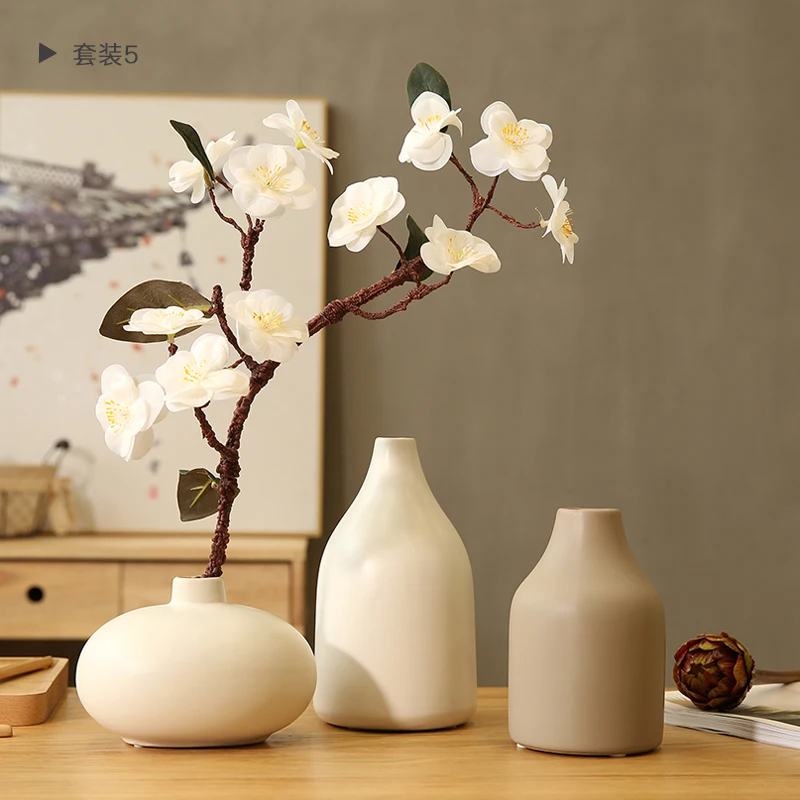 Japanese Ceramic Vase for Home Decoration, Minimalism Porcelain, Tabletop Flower Vase, Arts and Crafts , Classic Black and White