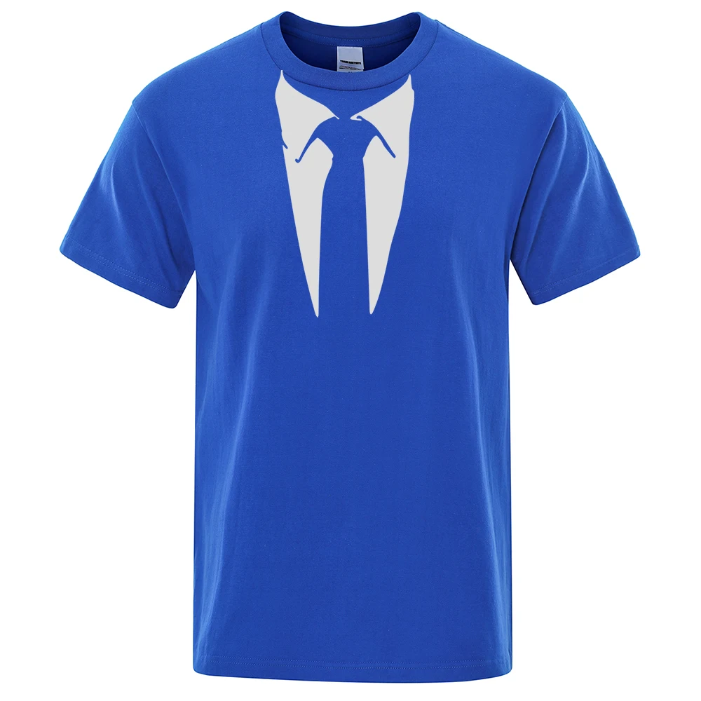 Funny Retro Style Tie Printed T-Shirts Men Fashion Street Hip Hop Clothing O-Neck Cotton Short Sleeve Casual Oversized T Shirt