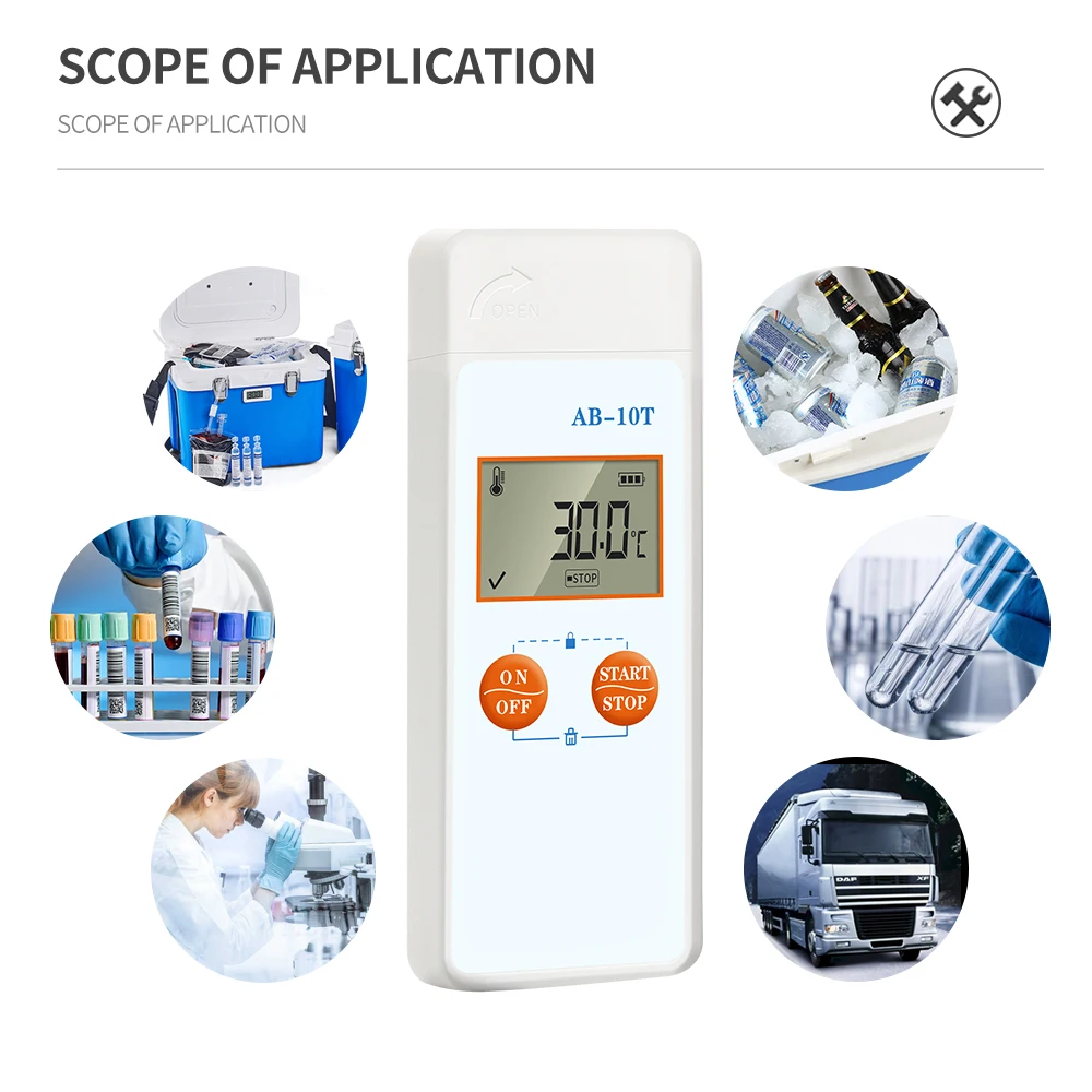 AB-10T Temperature Recorder USB Temperature Data Logger Waterproof 20℃-/+40℃ Food Medicine Vaccine Refrigerated Transportation