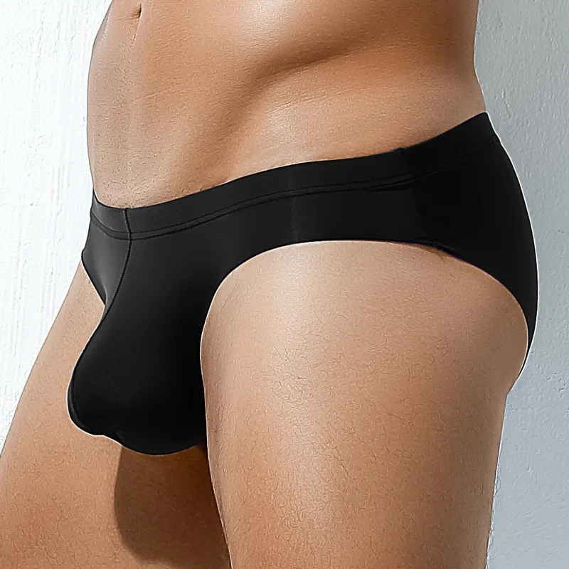 Mens Underwear Briefs Shorts Bikini Sip Solid Seamless Panties Man Breathable Ice Silk Pouch Underpants Ropa Interior Hombre