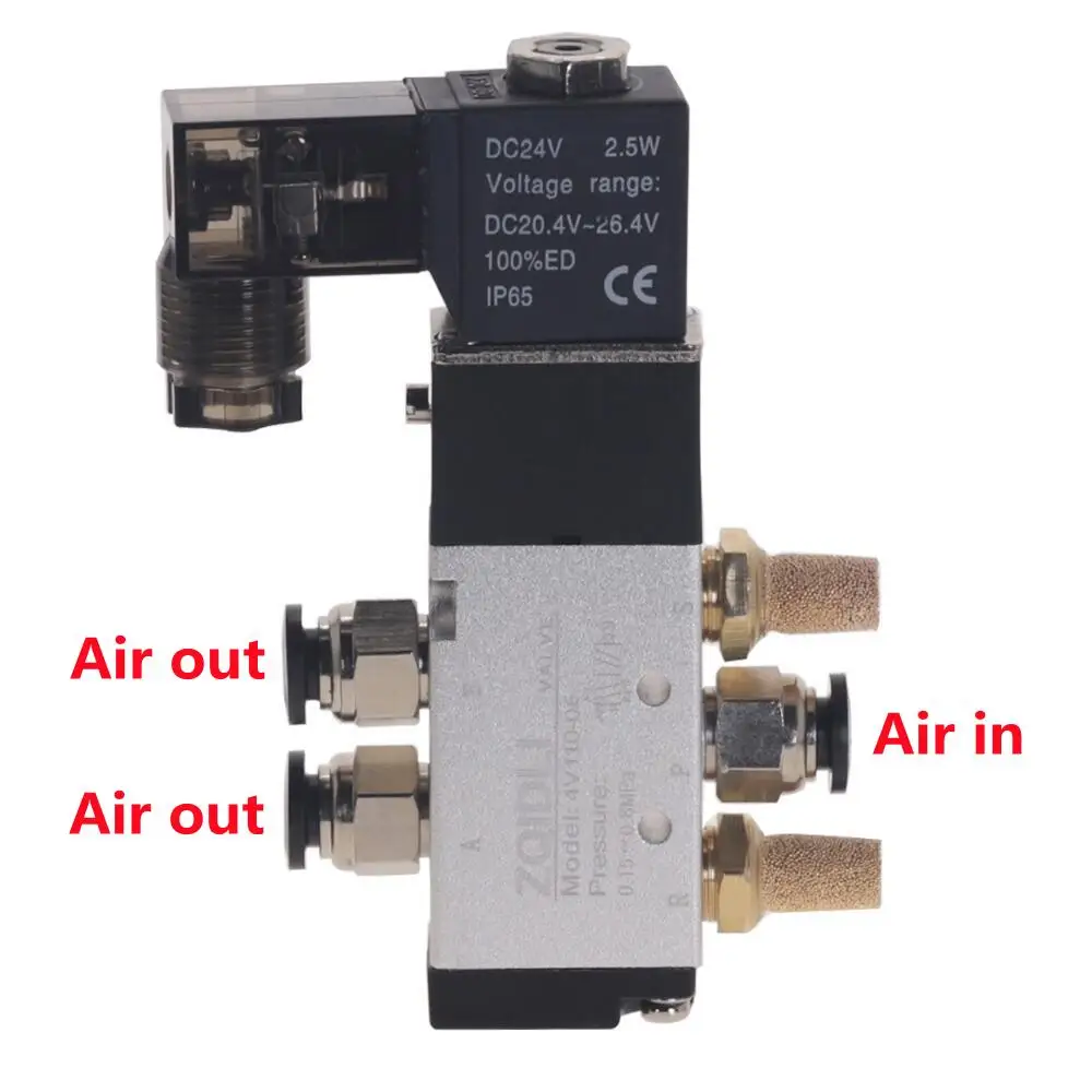 ソレノイドバルブ空気圧バルブ4v110-06 5ウェイポート2ポジションエアコンプレッサー12v 24v 110v 220v