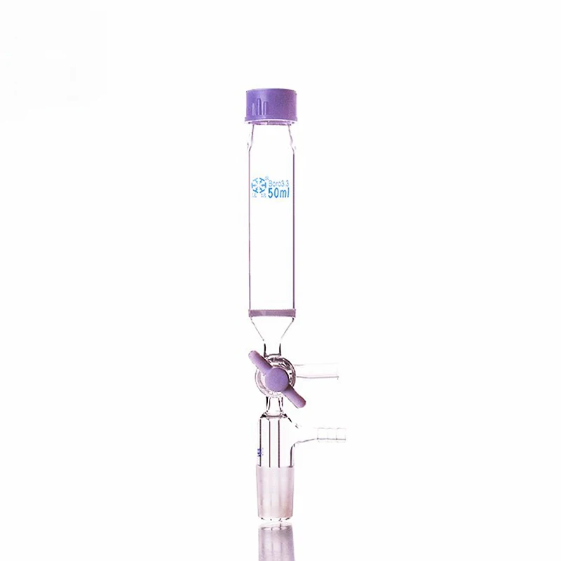 

Peptide solid phase synthesis tube,P15,Capacity 50ml,Joint 24/29,Threaded mouth 25mm,With PTFE switch valve and sand core board