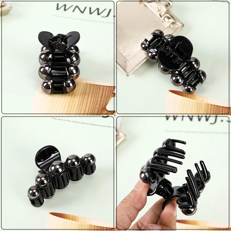 New Women Black Pearl Big Hair Claws Elegant Hair Clip Crab Hairpins Barrettes Styling Fashion Hair Accessories For thick hair