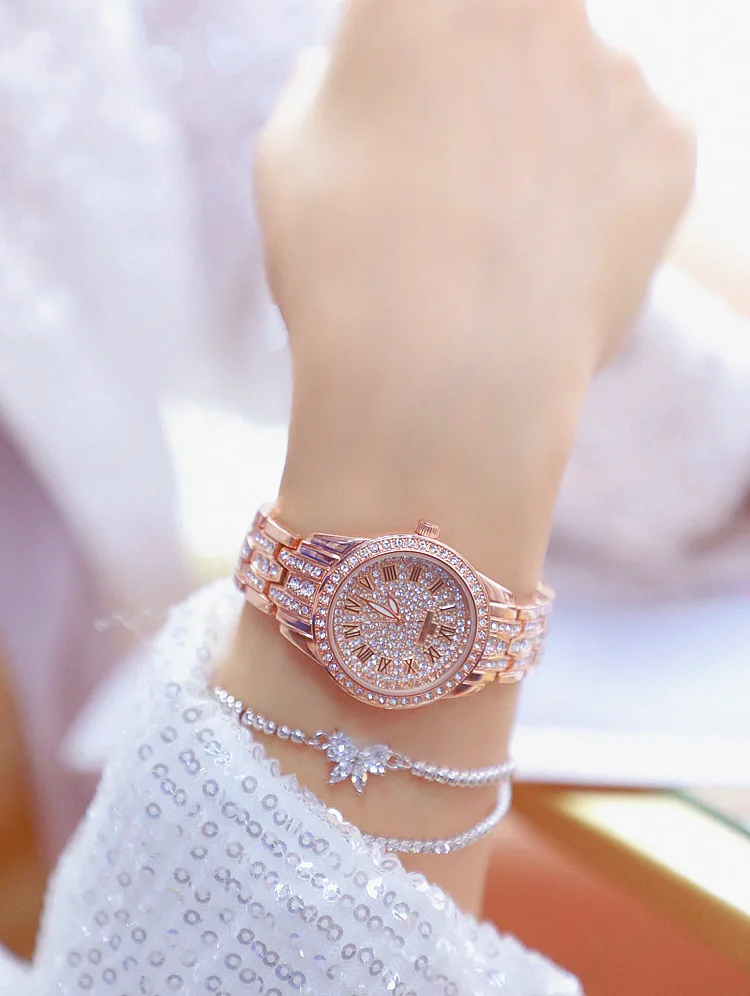 Diamond Women Watch Rhinestone Ladies Silver Bracelet Watches Clock Wristwatch Stainless Steel relogio feminino luxury jewelry