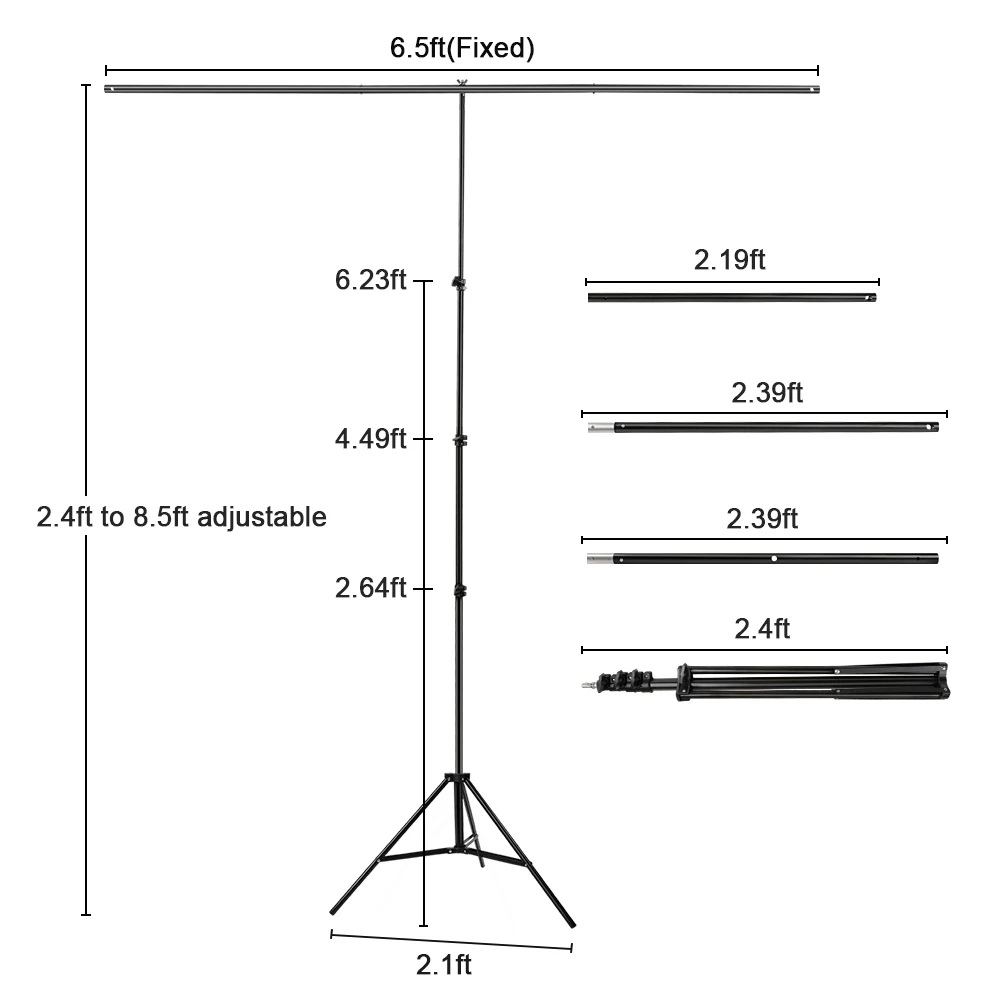 Background Photo Studio T-shape Support Stand For Photography Props Tripod Stand With Chroma Key Green Screen Photo Backdrops