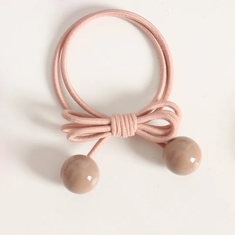 Pink Elastic Hair Bands Cute Rabbit Round Beads Heart Strawberry Rubber Band For Baby Girls Children Women Hair Accessories Gift