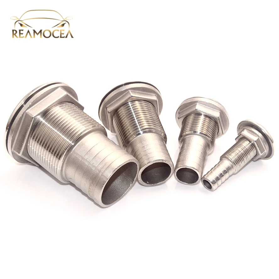 Reamocea 316 Stainless Steel Accessories Corrosion Resistance Boat Thru Hull Fitting Outlet Drain Joint For 1/2\