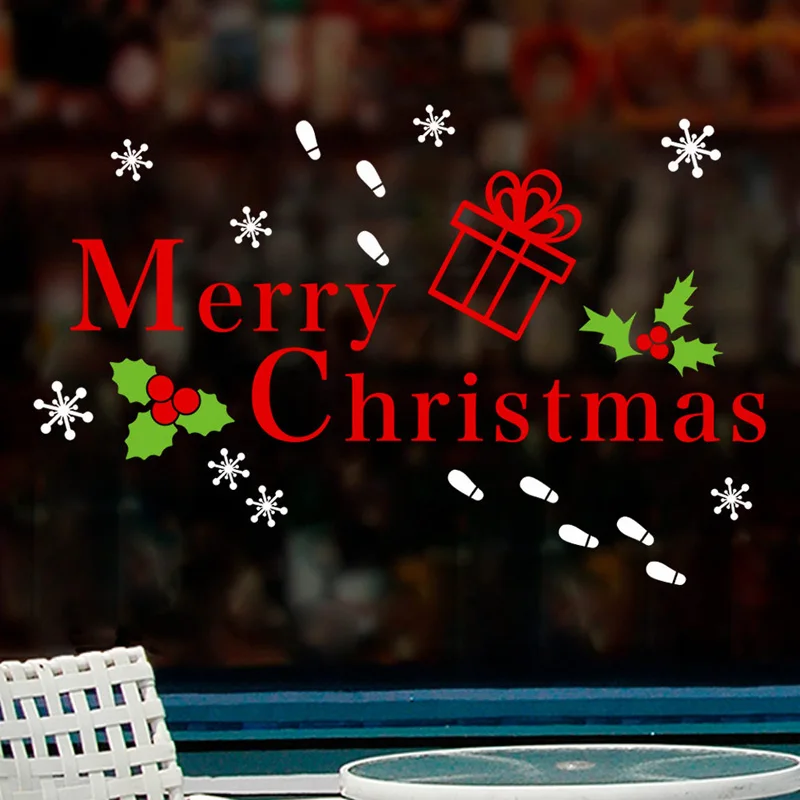 

Merry Christmas Wall Sticker Snowflake Christmas Festival Decoration Mural Living Room Home Decor New Year Window Glass Decals