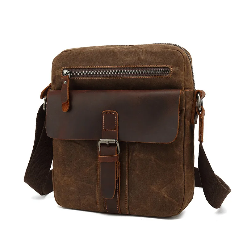 Imagem -06 - Bolsa de Couro Crazy Horse Vintage Mala de Carteiro para Homens Pasta de Laptop Crossbody