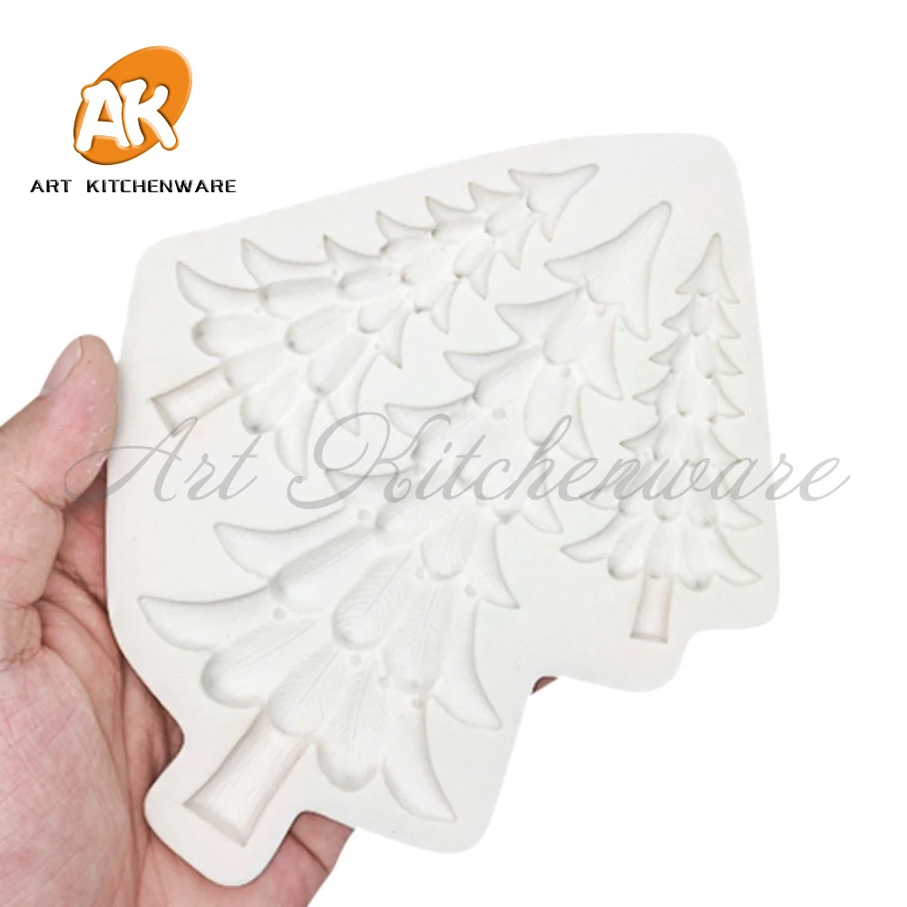 Christmas Tree Kitchenware Tools 3D Silicone Fondant Mold for Cake Decorating Baby Tool Silicone Soap Mold Cupcake Decorations