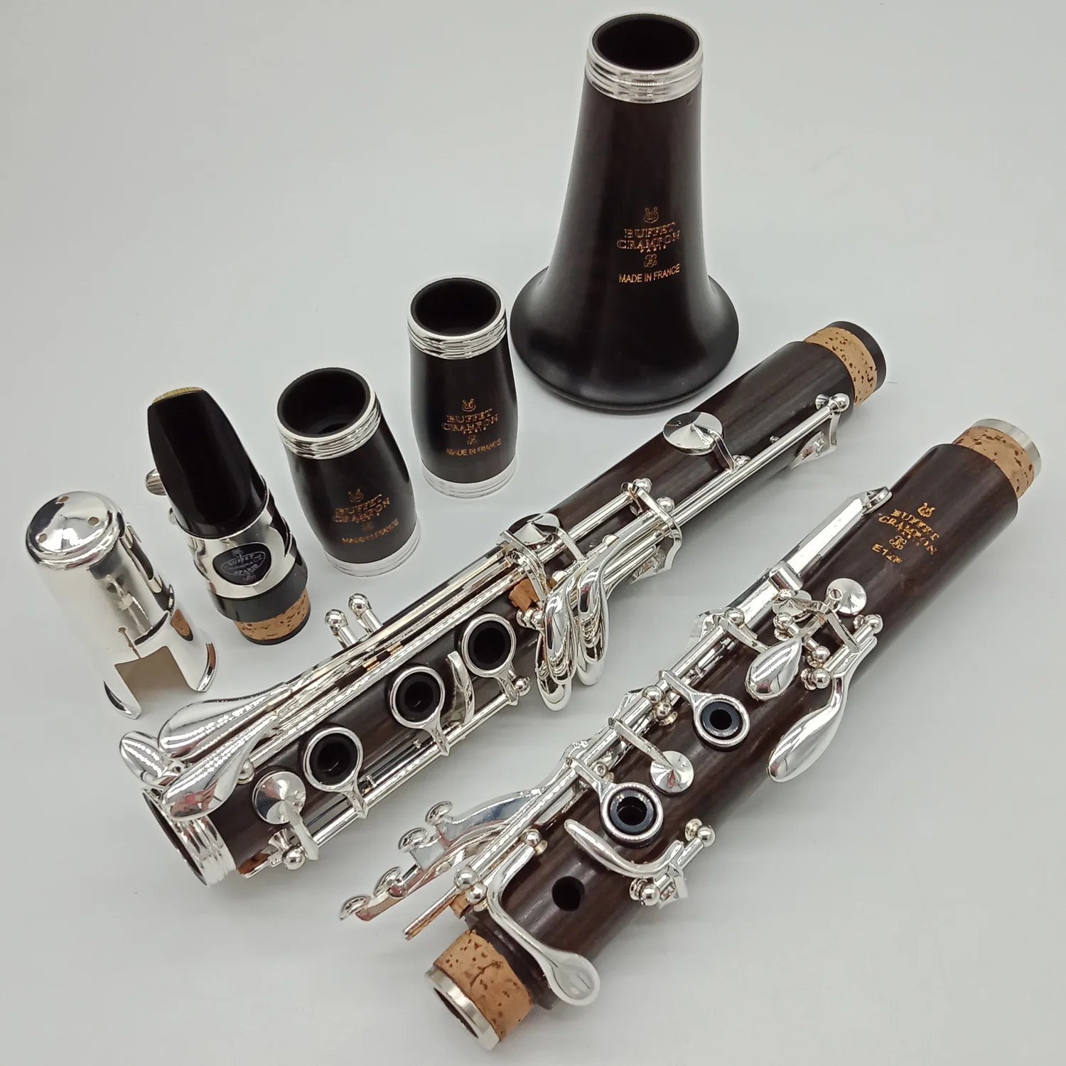 Free Shipping Music Fancier Club Ebony Wood Bb Clarinets E12F Student Clarinets Silver Plated Keys 17 Keys Included Mouthpiece