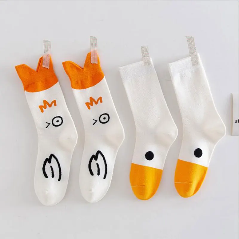 4 Color Funny Goose Head Socks Animal Casual Cotton For Women Socks Fashion Female Happy Sports Warm Harajuku Bird Sock