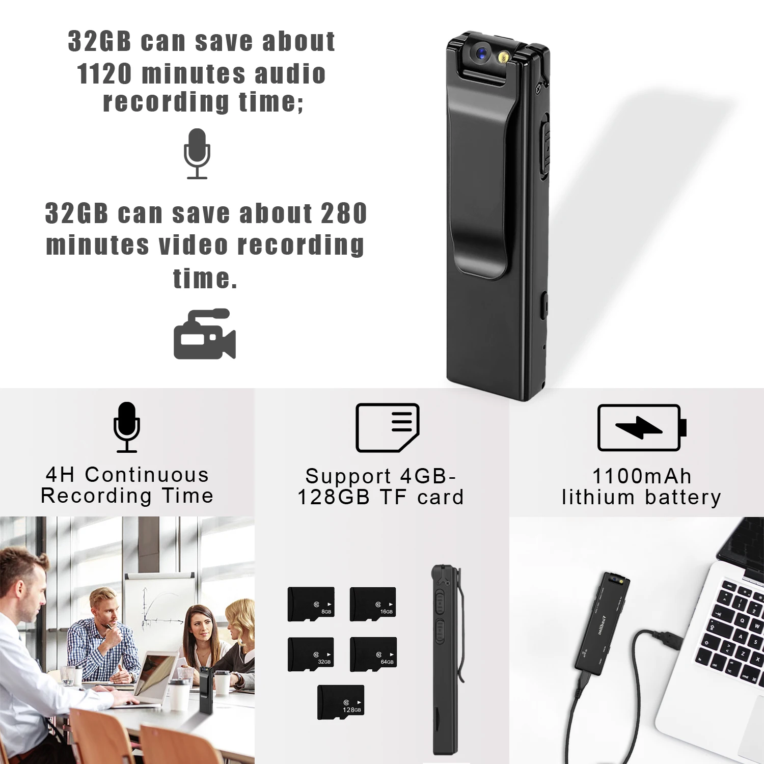 كاميرا فيديوهات صغيرة من طراز فاندليون A3 كاميرا رقمية صغيرة 1080P كاميرا ويب محقق للحركة كاميرا تسجيل فيديو صوتية 32G 128GB TF بطاقة