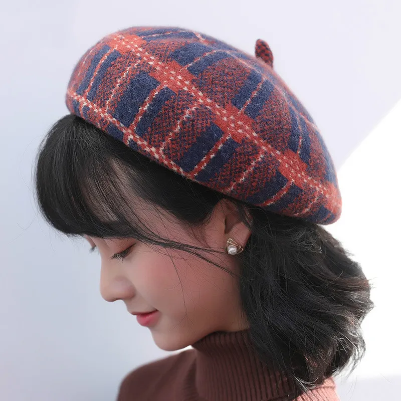 Wool Beret Korean Version of The Forest Painter Hat Ladies Autumn and Winter Woolen Ethnic Style Beret Hat Outdoor Hat