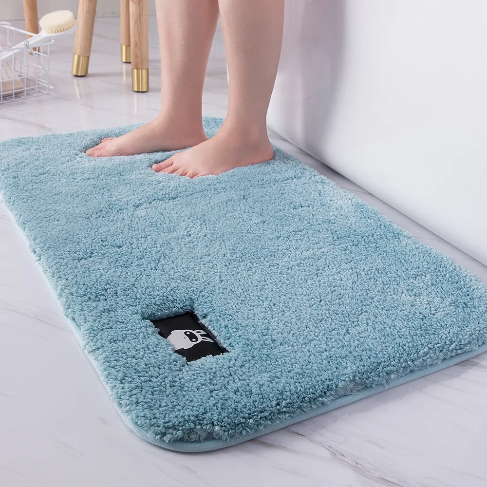 Home Soft Carpet High-hair Bathroom Water-Absorbing Floor Mat Chenille Bedroom Non-slip Foot Pad Super Thick Fluff Fiber Mats