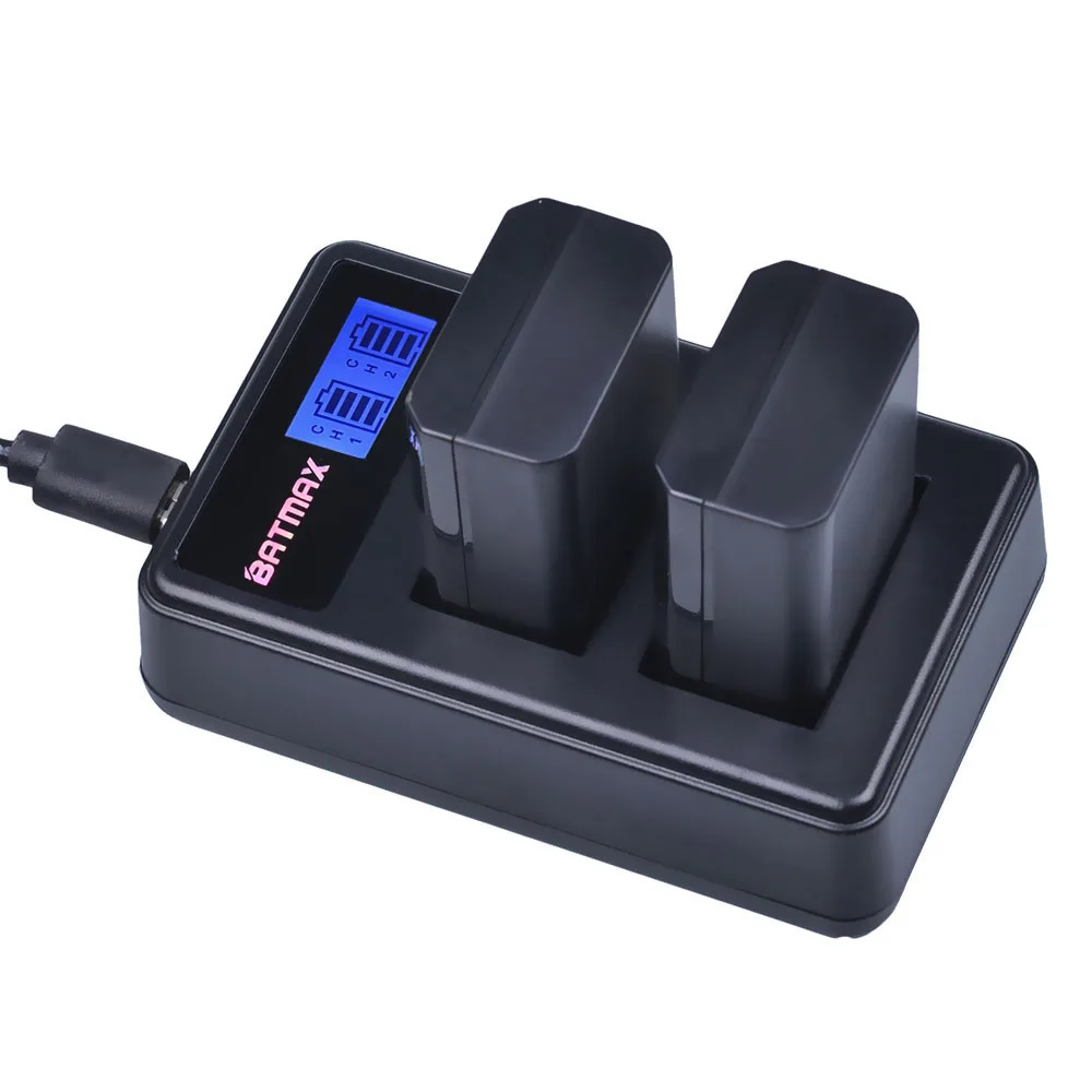 Batmax 2000mAh NP-FW50 NPFW50 bateria + LCD ładowarka z podwójnym portem USB dla Sony NEX-7 NEX-5N NEX-5R NEX-F3 NEX-3D alfa a5000 a6000 ZV-E10