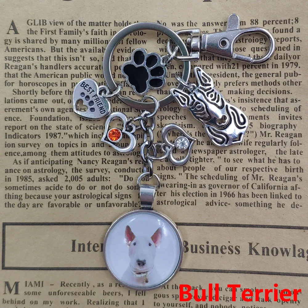 Staffordshire Bull Terrier Chow chow Dog Animal Keychain Time Gem Pet Lover Key Ring Men Male Women Trendy Cute Fashion Gift