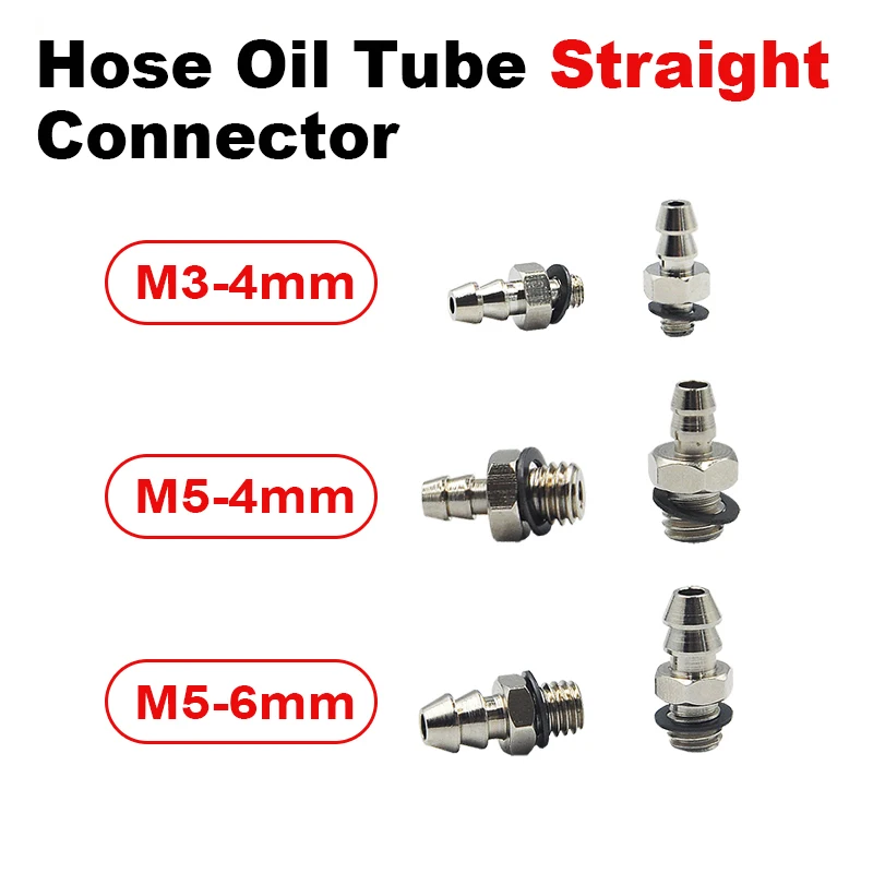 4/6mm Hose Oil Tube M3/M4/M5 Straight Connector For 1:14 RC Hydraulic Excavator Loader Dumper Car Parts