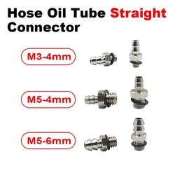 4/6mm Hose Oil Tube M3/M4/M5 Straight Connector For 1:14 RC Hydraulic Excavator Loader Dumper Car Parts