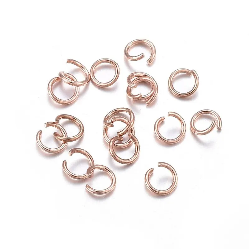 

500Pcs 3/4/5/6mm Stainless Steel Jump Rings Rose Gold Open Split Rings for Jewelry Making Findings