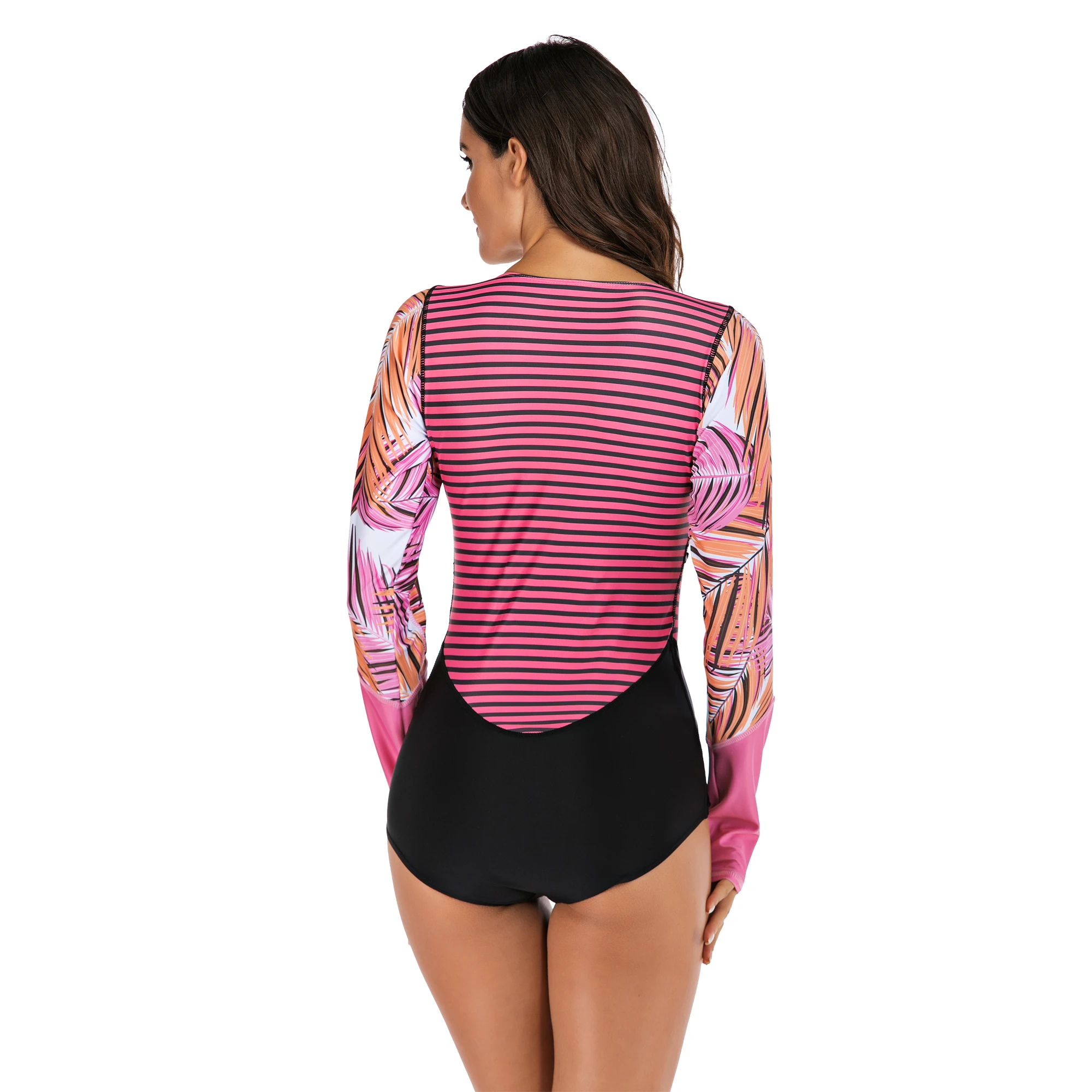 2024 One Piece Swimsuit Rashguard Printed Long Sleeve Swimsuit Rash Guard Women Swimwear Surfing Swimming Suit Bathing Suit