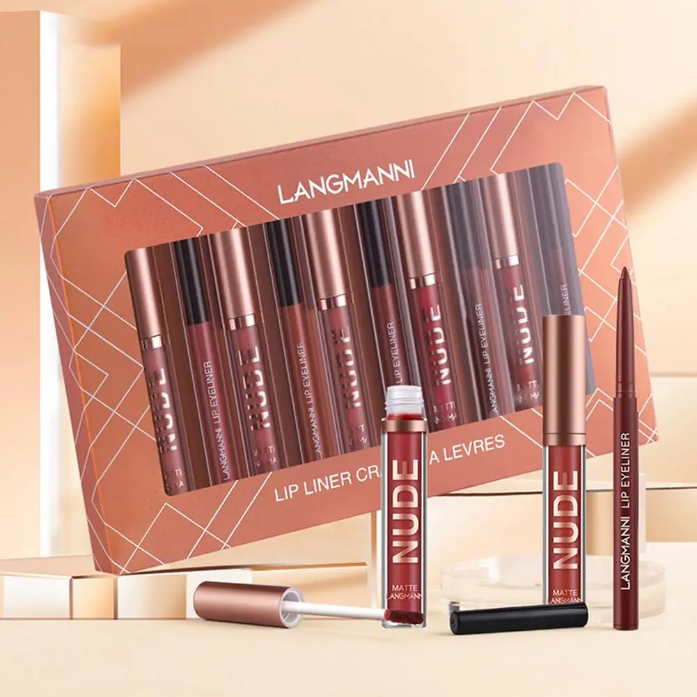 Juego de maquillaje labial de larga duración, lápiz labial líquido mate, 12 unidades, 6 unidades