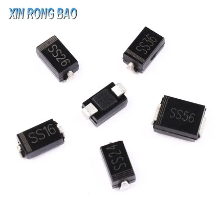 100pcs SMA 1N5819 1A 40V do-214ac Schottky diode SS14 SS12 SS16 SS24 SS34 SS36 SS56 SS110 SS210 SS310 1N5817 SR2100 1N5822