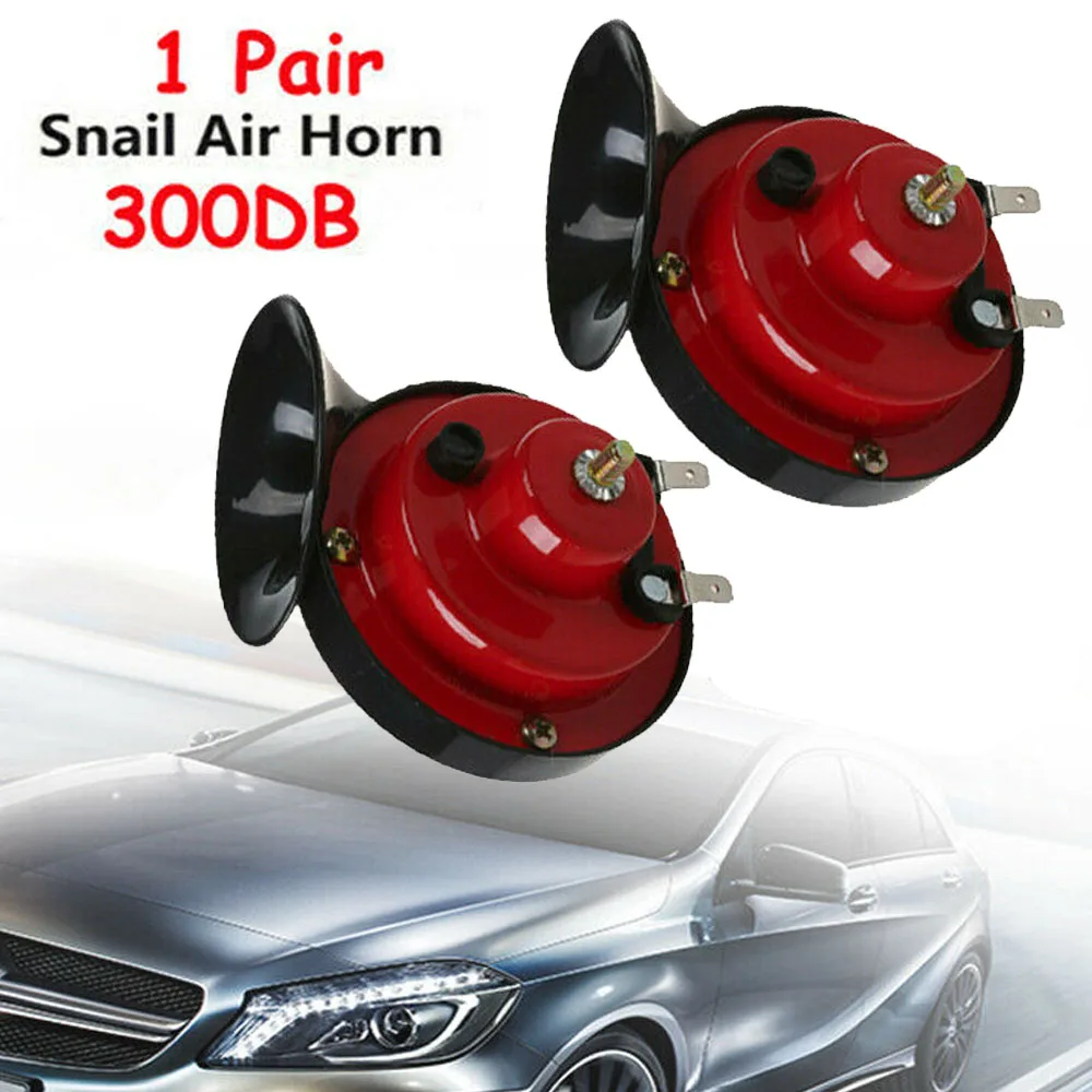 1/ 2PCS 300db Super Train Snail Horn 12v Car Horn Loud Pressure Speakers For Car Motorcycle Vehicle Trucks Snail Signal Horn