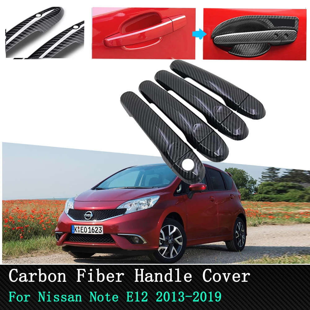 

Для Nissan Note E12 Versa Note внешние наклейки для автомобиля, крышка дверной ручки 2013 ~ 2019, роскошная хромированная защита автомобиля из углеродного волокна