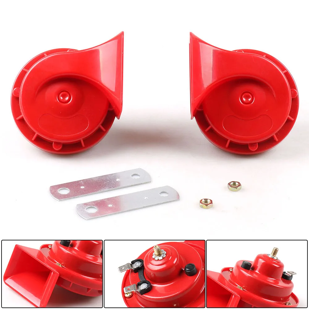 Universal One Pair All 12V 110dB Car Air Horn Loud Car Dual-tone Snail Electric Siren on Car Air Horn Loud signal Auto Styling