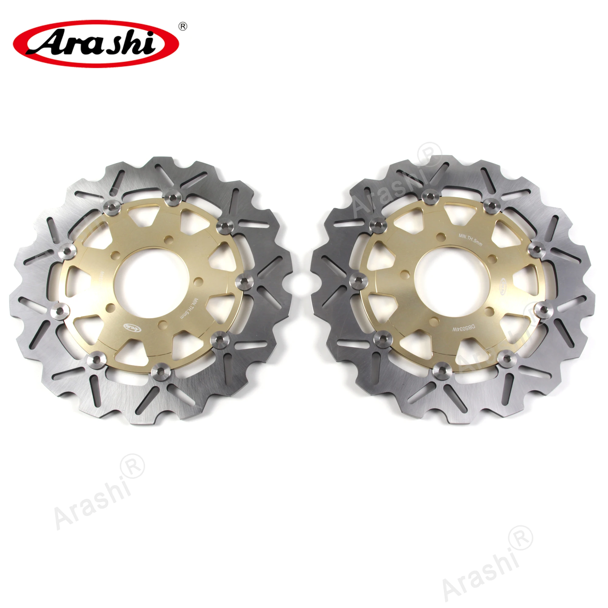 ARASHI For KAWASAKI NINJA ZX636 Front Rear Brake Rotors Brake Disc Set ZX 636 ZX 6R NINJA 2005 2006 ZX6RR ZX6R ZX10R ER6N ER6F