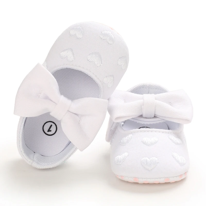 Baby Girl Cotton Shoes Retro Spring Autumn Toddlers Prewalkers White Cotton Baptism Shoes Infant Soft Bottom First Walkers 0-18M