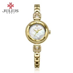 Julius Women's Watch Japan Quartz Fashion Hour Lady Clock Mother Of Pearl Chain Bracelet Top Girl Valentine Birthday Gift Box