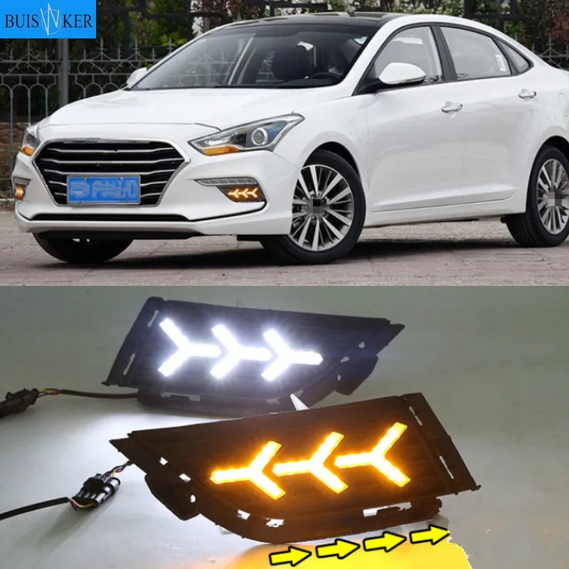 

1Pair For Hyundai MISTRA 2017 2018 2019 LED Daytime Running Light Turning Signal Lamp DRL Day Light Front Bumper Fog Light