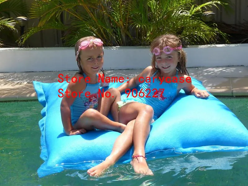 Sky blue color OVERSIZE large seat Outdoor Large Swimming Pool Floating Waterproof Bean Bags Seat Cushion