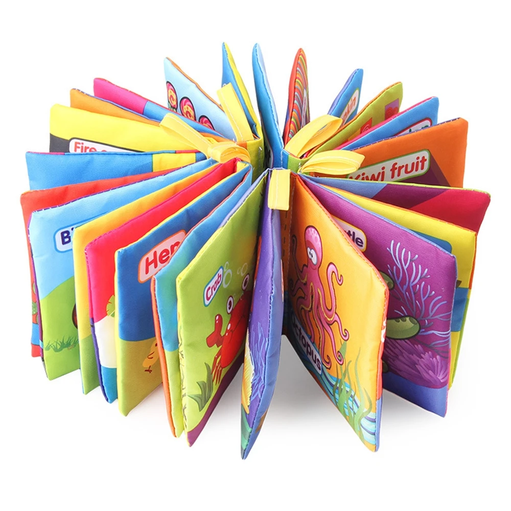 Soft Cloth Books Rustle Sound Infant Books Baby Books Quiet Books Educational Stroller Rattle Toys for Newborn Baby 0-12 month