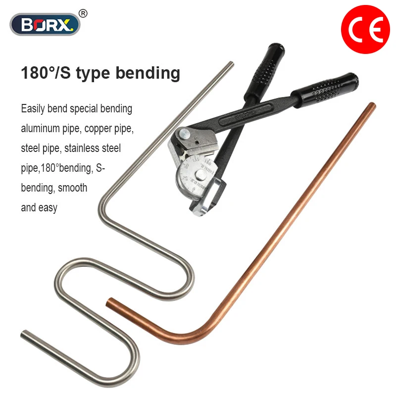 BORX Three-in-one Manual Pipe Bender Bending Machine For Metal 180 Degree Metric 6/8mm/10mm/12mm/14mm/16mm Pipe Bender Hand Tool