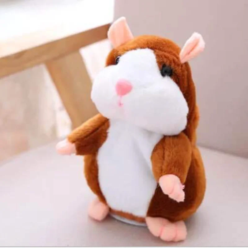 16CM Cute Talking Hamster Plush Toys Repeating Speech Game Pet Educational Early Childhood Toys For Children Christmas Gift