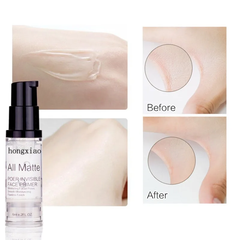 6ml Face Makeup Base Primer Moisturizing Pores Shrink Oil Control Anti Wrinkle Smooth Finish Waterproof Maquiagem Coverage