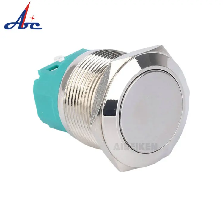 22mm Waterproof Reset Switch Stainless Steel Metal Momentary Car Start Push Button With Harness