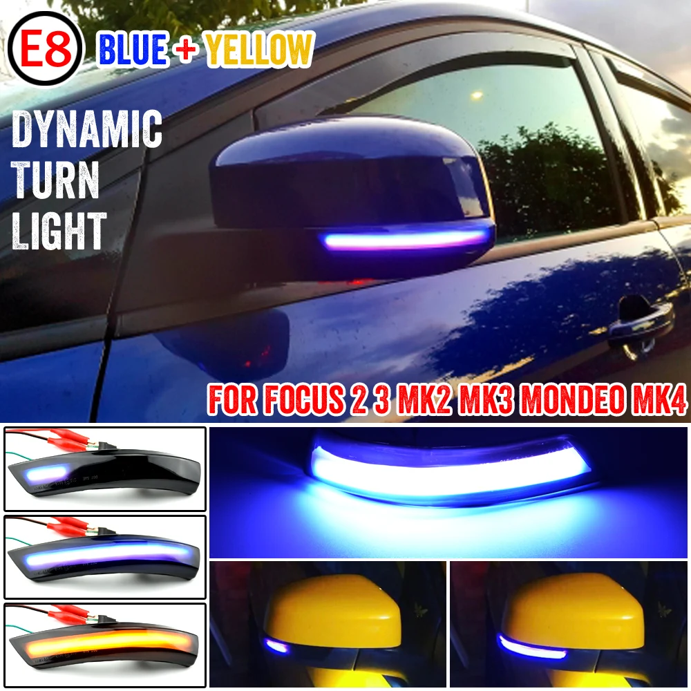 Black Dynamic Turn Signal Light LED Side Rearview Mirror Sequential Indicator Blinker Lamp For Ford Focus 2 3 Mk2 Mk3 Mondeo Mk4