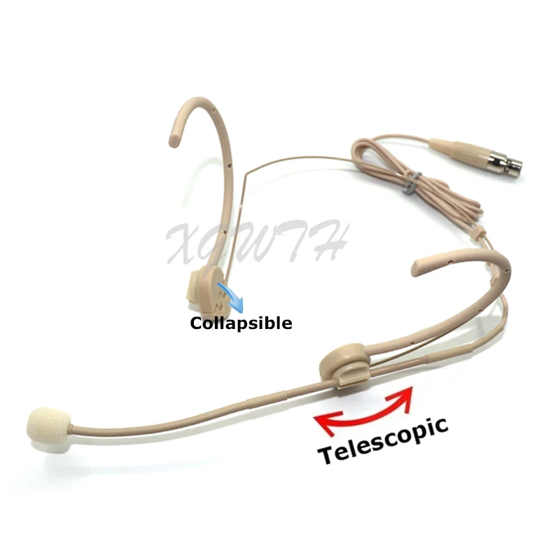 Có Thể Gấp Lại Được Ngưng Tụ HEADWORN Tai Nghe Micro Kèm 4 Pin XLR TA4F Kết Nối Cho Shure 4Pin Không Dây Cơ Thể-Bộ Bộ Phát