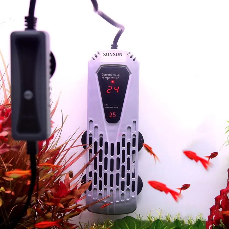 SUNSUN Aquarium Submersible Heater Fish Tank LCD Display Digital Adjustable Water Heating Rod Constant Temperature Control