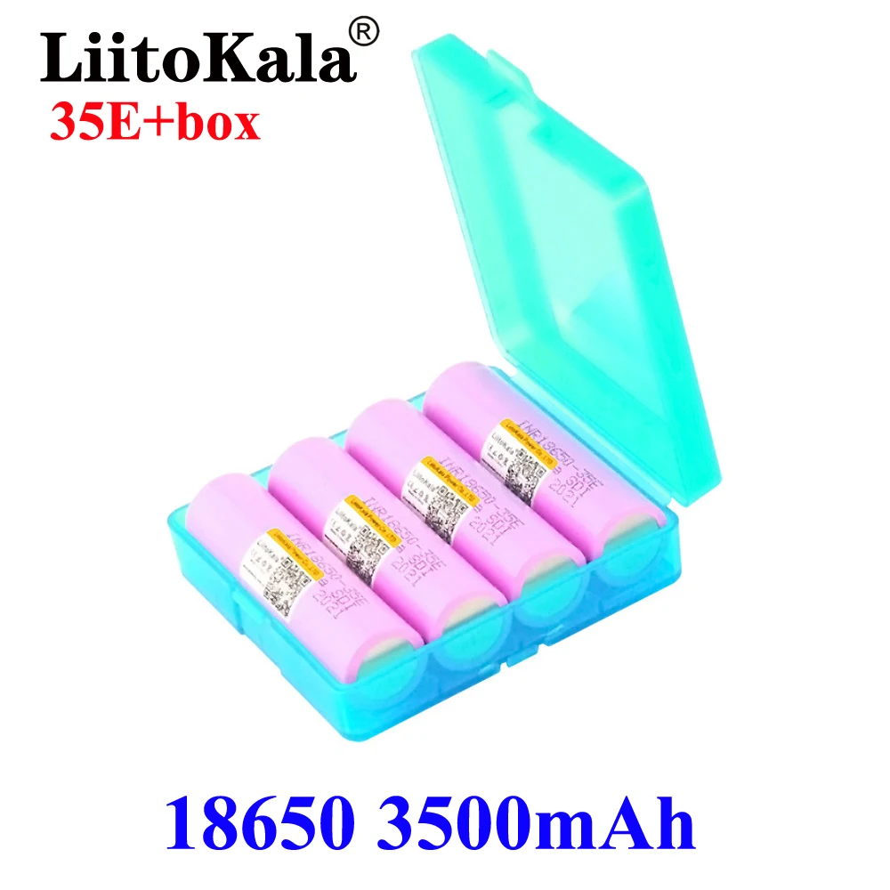 LiitoKala NEW INR18650 35E18650 3500mAh 20A power lithium battery 35E for discharge model aircraft, e-cigarette lithium battery