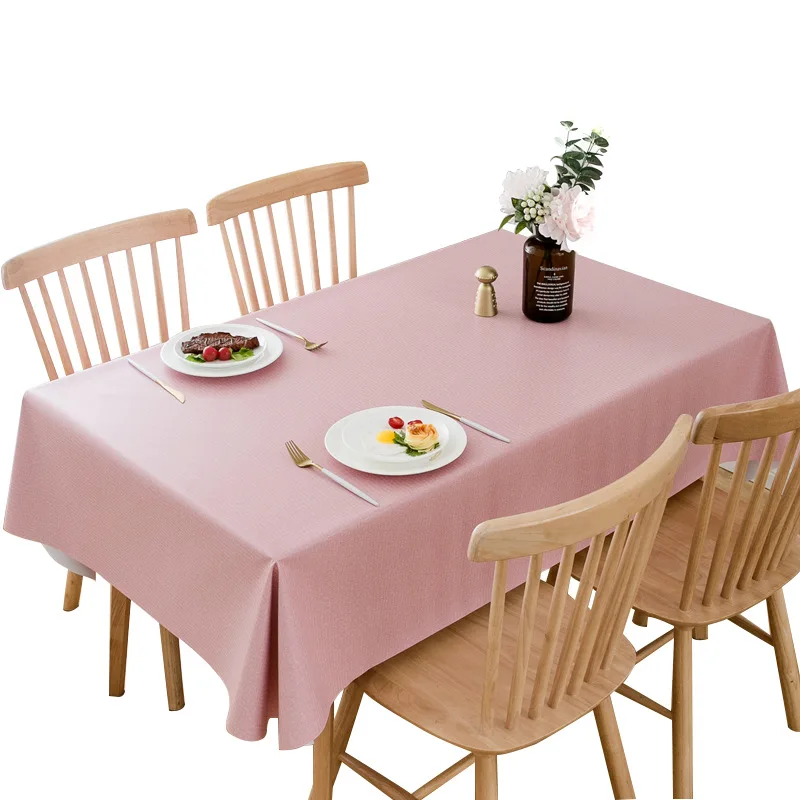 Nordic Style Solid Color Tablecloth Waterproof And Oil-proof Anti-scalding PVC Restaurant Tablecloth Tea Table Cloth