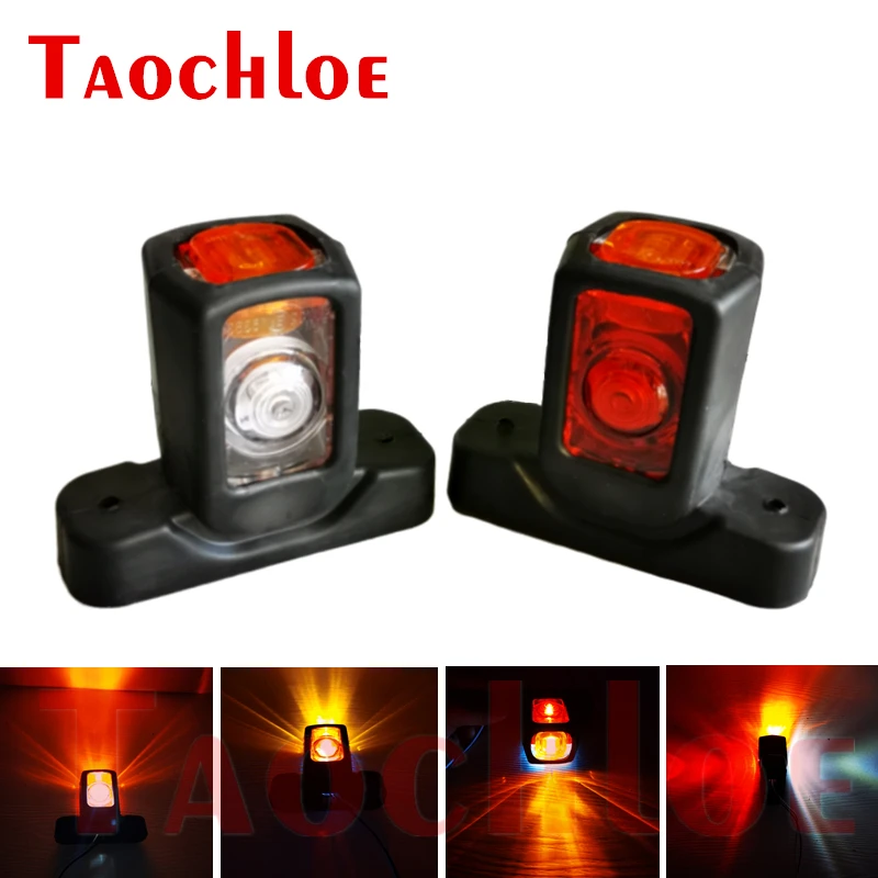 2Pcs 12V 24V LED Position Light Trailer Marker Lights For Truck Rear Lamp Parking Signal Indicator Light Red White Amber